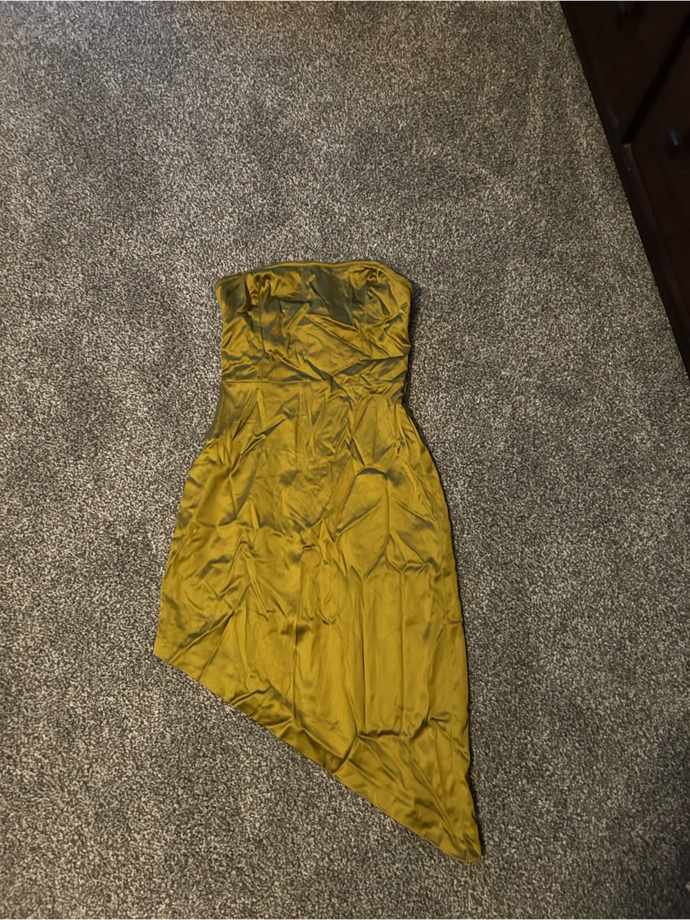 Lulu's Olive-Green Satin Skirt